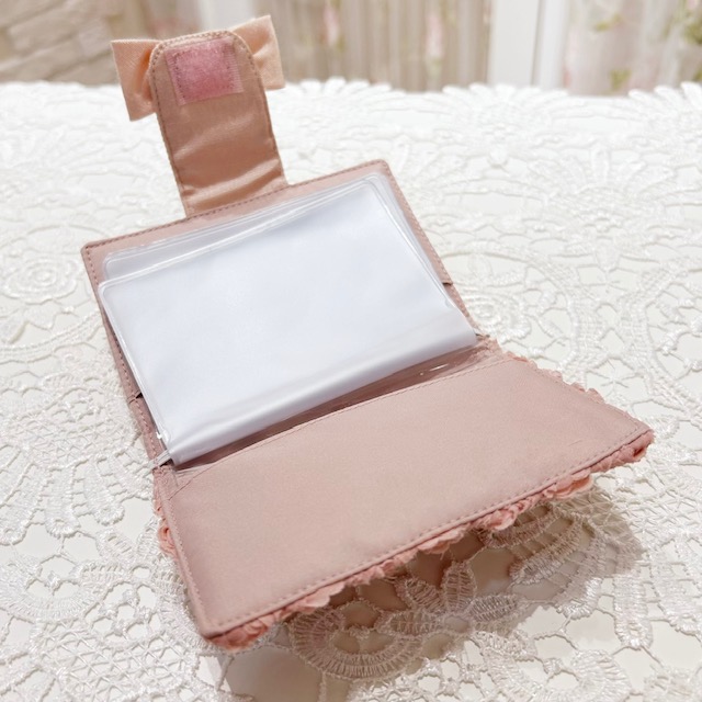 【メール便可】　ミニローズカードファイル　ピンク　【薔薇雑貨　ローズ雑貨　姫系雑貨　プリンセス　ロココ　ポーチ　ギフト】
