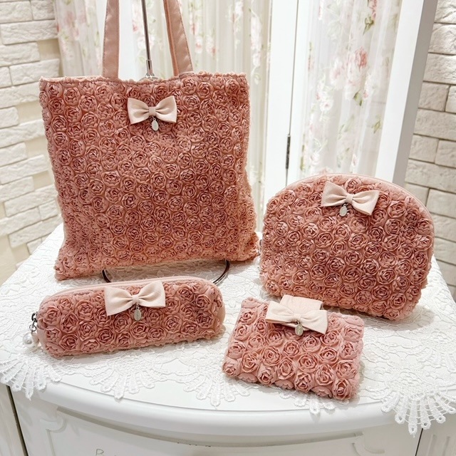 【メール便可】　ミニローズカードファイル　ピンク　【薔薇雑貨　ローズ雑貨　姫系雑貨　プリンセス　ロココ　ポーチ　ギフト】