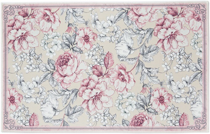 マルチマット　Mサイズ　７０×１２０センチ　【薔薇雑貨　玄関マット　ルームマット　キッチンマット　薔薇柄マット　ラグマット　敷物】
