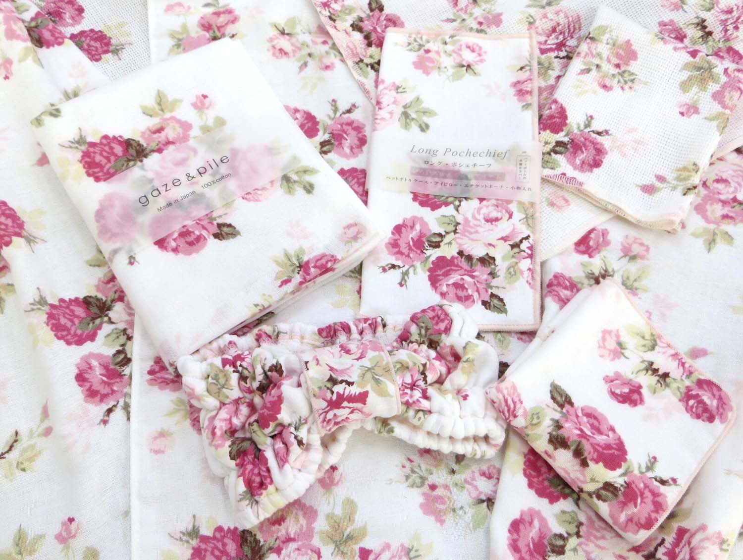 【メール便可】ヘアーバンド　ミッシェル　日本製　【薔薇雑貨　ローズ雑貨　カチューシャ　洗面　サニタリー　花柄　タオル】