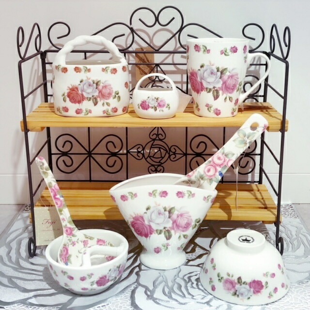 バスケット　イングランドローズ　【薔薇雑貨　ローズ雑貨　陶器　ロイヤルアーデン　小物入れ　カトラリー入れ　ボーンチャイナ】