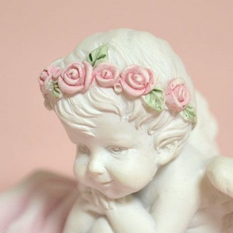 フラワーエンジェル　【薔薇雑貨　ローズ　エンゼル　天使　フェアリー　インテリア　オブジェ　置き物　ギフト　プレゼント　お祝い】