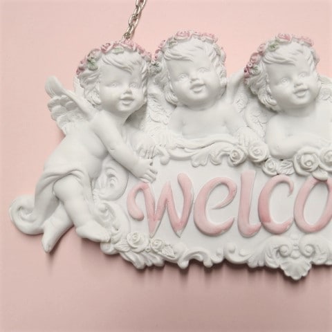 エンジェルウェルカムボード　【天使雑貨　エンジェル雑貨　エンゼル雑貨　置物　プレート　お祝い　ウェルカムボード　プレゼント】