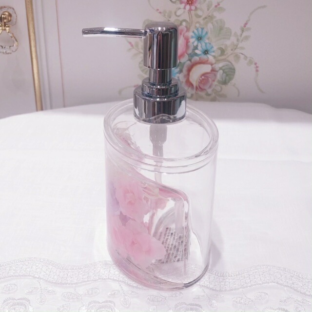 アクリルフラワー　ソープディスペンサー　スウィートローズ　【薔薇雑貨　シャンプーボトル　バスグッズ　サニタリーグッズ　水中花　造花】