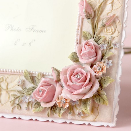 ローズフォトフレーム ピンク 【薔薇雑貨 ローズ雑貨 姫系雑貨