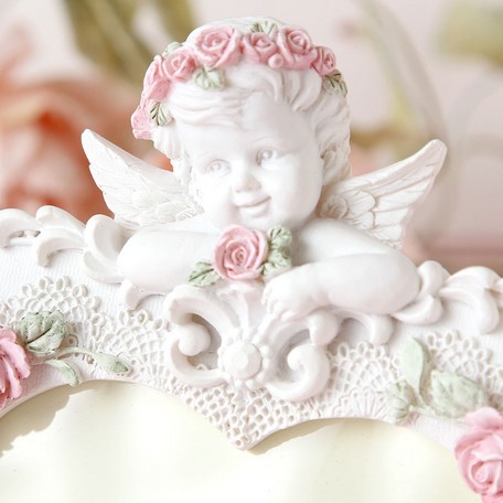 エンジェルハート型フォトフレーム　【天使雑貨　エンジェル雑貨　エンゼル雑貨　ローズ　薔薇　プリンセス　写真立て　お祝い　ギフト】