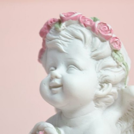 ローズ花束エンジェル　【薔薇雑貨　ローズ　エンゼル　天使　フェアリー　インテリア　オブジェ　置き物　ギフト　プレゼント　お祝い】