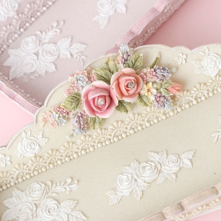 ローズアクセサリートレー　【薔薇雑貨　ローズ雑貨　姫系雑貨　インテリア雑貨　トレイ　アクセサリーボックス　小物入れ　プリンセス】