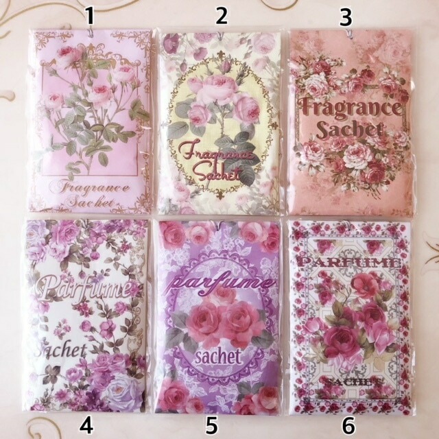 【メール便可】サシェ（小）　ローズの香り　【薔薇雑貨　ローズ雑貨　フレグランス　ポプリ　芳香剤　消臭剤　　バラの香り　プレゼント】