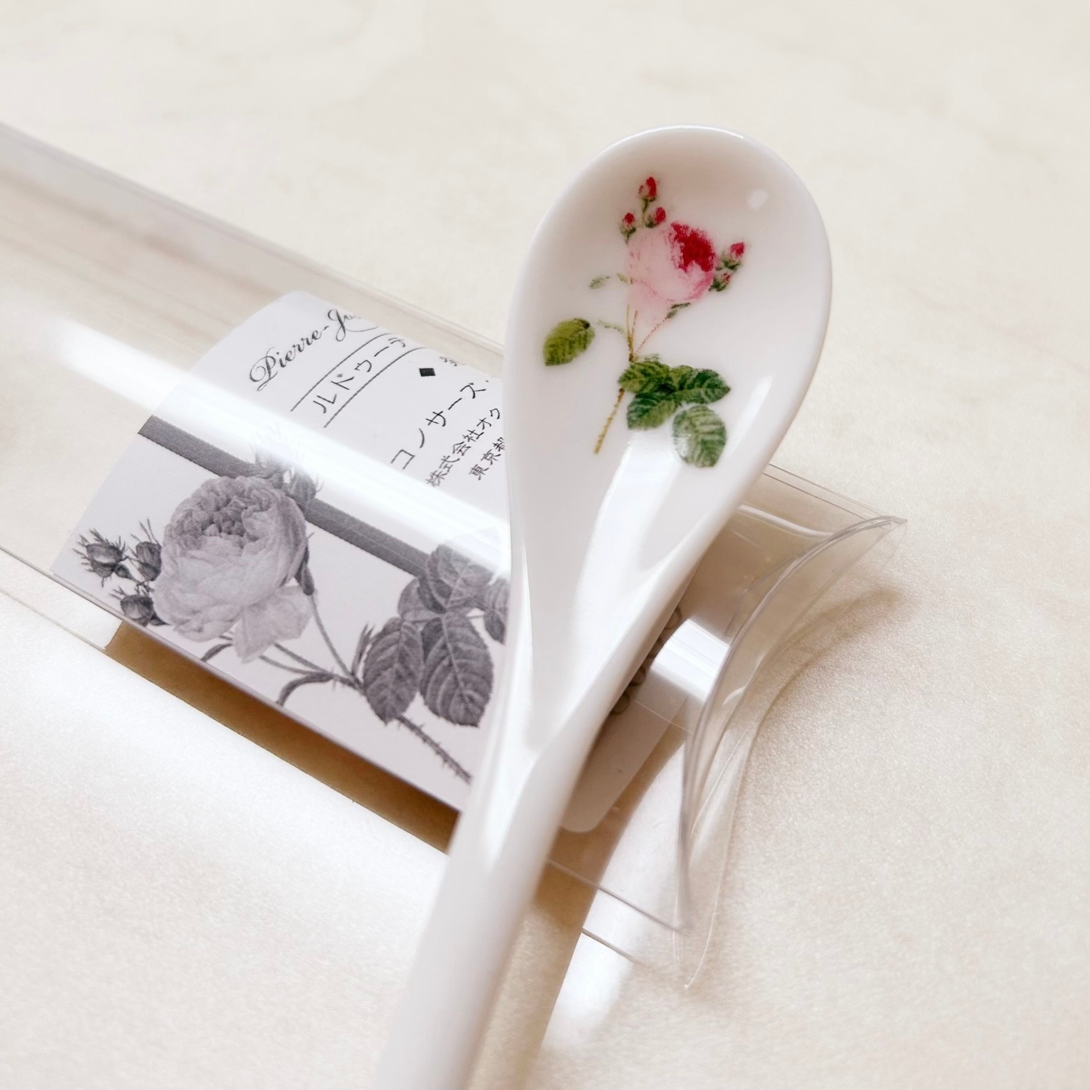 ルドゥーテ　ティースプーン　日本製　【薔薇雑貨　ローズ雑貨　テーブルウェア　カトラリー　スプーン　陶器　食器　ギフト】