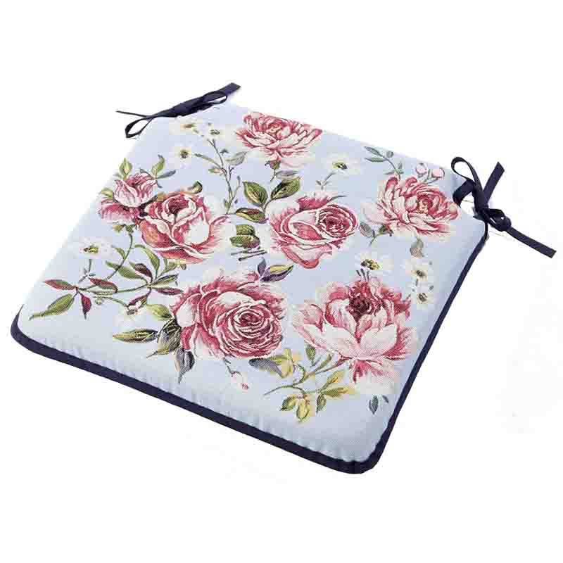 ポルトガルジャガード　シートクッション　【薔薇雑貨　ローズ雑貨　座布団　ラグ　マット　座席マット　チェアーマット　敷物　薔薇柄】