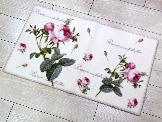 ルドゥーテ　インテリアマット　【薔薇雑貨　玄関マット　ルームマット　バスマット　薔薇柄マット　敷物】