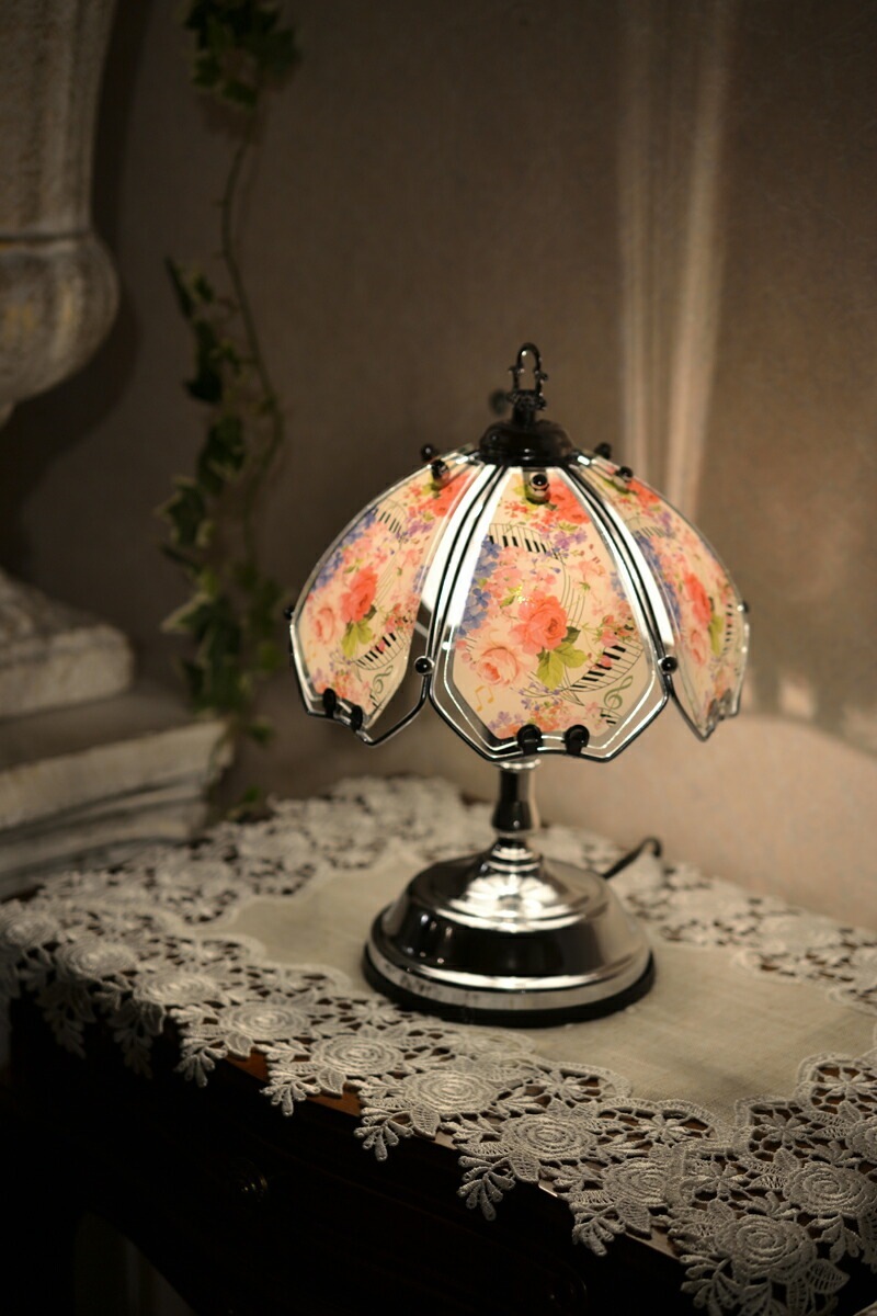 タッチランプS　【薔薇雑貨　ローズ雑貨　姫系雑貨　プリンセス　シャンデリア　タッチセンサー　贈り物　ライト　照明】