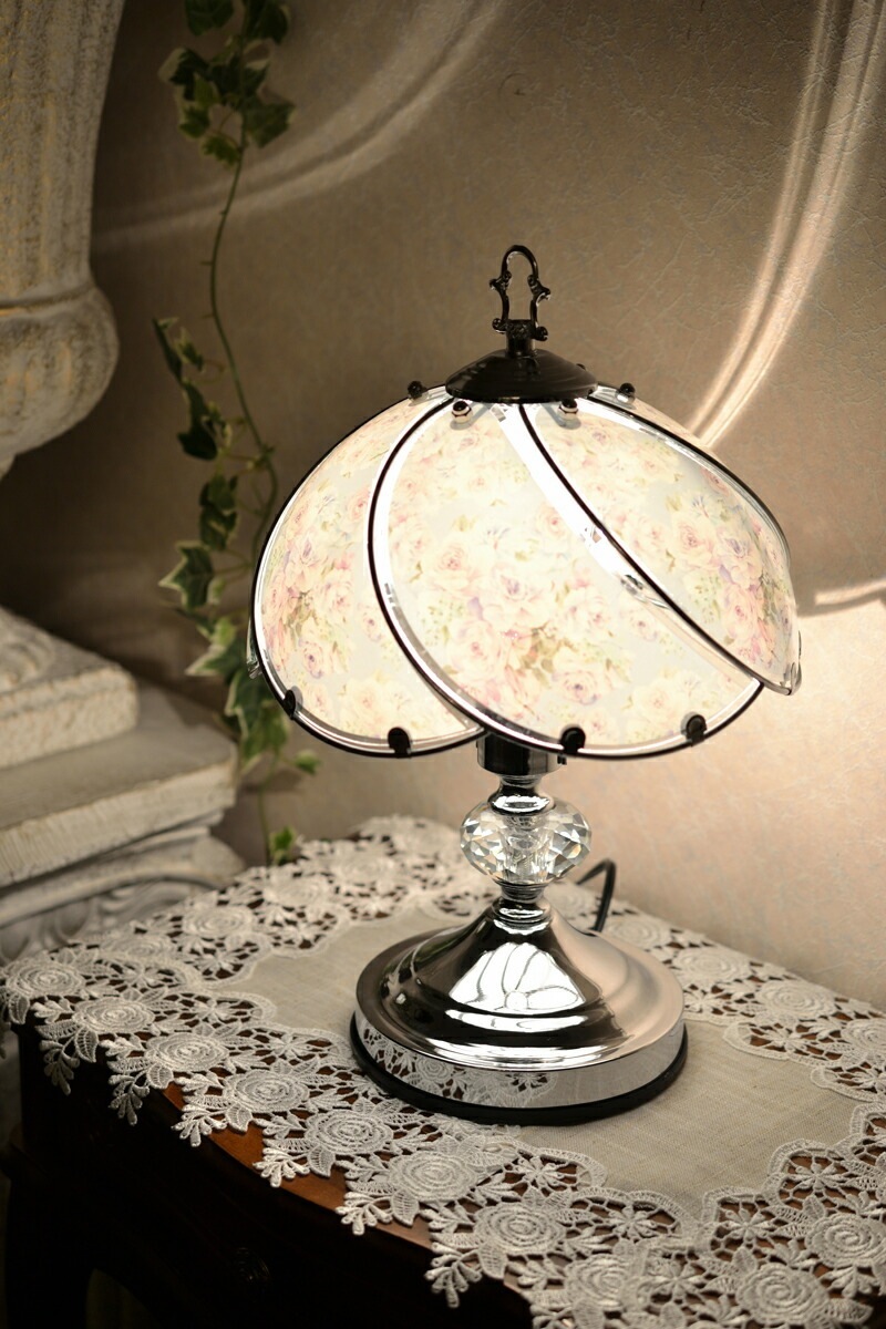 タッチランプL 【薔薇雑貨 ローズ雑貨 姫系雑貨 プリンセス シャンデリア タッチセンサー 贈り物 ライト 照明】