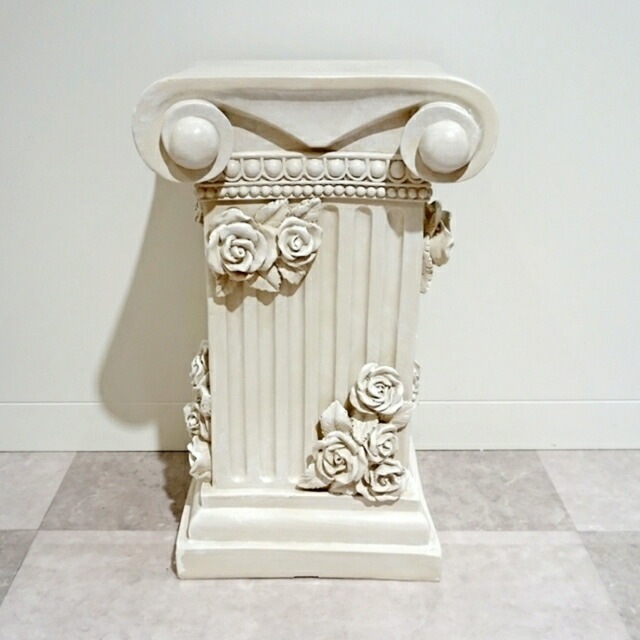 薔薇のミニコラム　ガーデニングレジン　【薔薇雑貨　天使雑貨　エンゼル　天使　プリンセス　ロココ　置物　エクステリア】