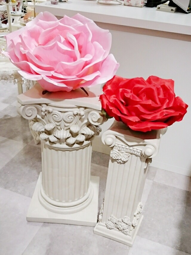 パルテノンコラム　ガーデニングレジン　【薔薇雑貨　天使雑貨　エンゼル　天使　プリンセス　ロココ　置物　エクステリア】