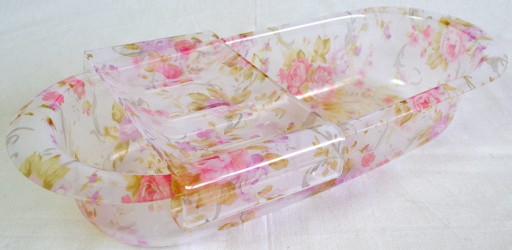 アクリルソープディッシュ　アニマローズ　【薔薇雑貨　ローズ雑貨　バスグッズ　サニタリーグッズ　花柄　ソープトレイ　石鹸皿】