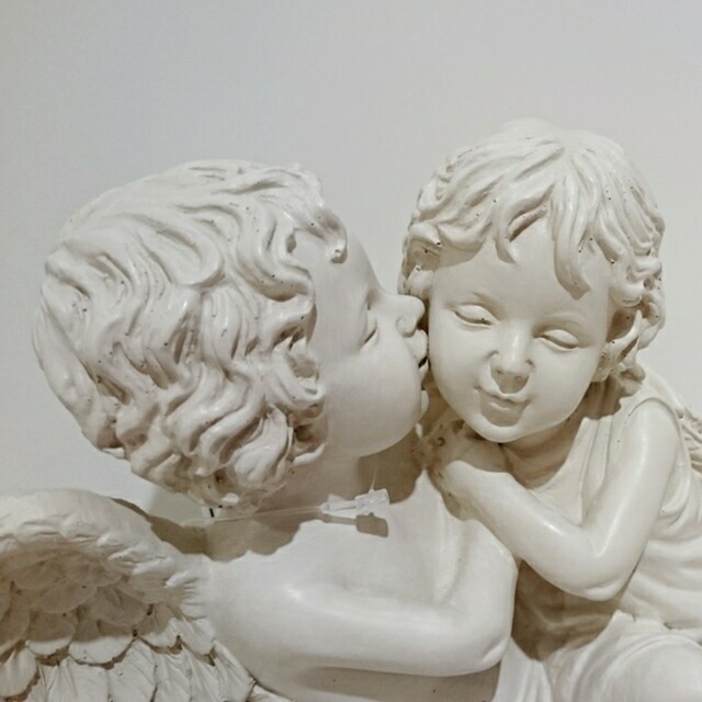 ファーストキス　ガーデニングレジン　【薔薇雑貨　天使雑貨　エンゼル　天使　プリンセス　ロココ　置物　エクステリア　お祝い　プレゼント】