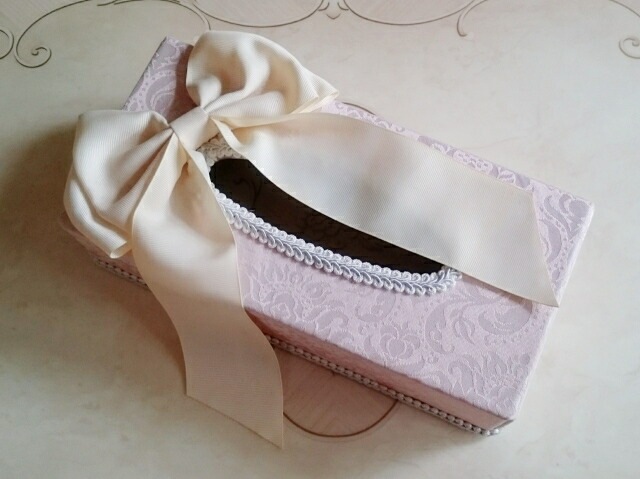 ジェニファーテイラー　リボンティッシュボックス　Haruno　【薔薇雑貨　ローズ雑貨　姫系雑貨　ロココ　プリンセス　ヨーロピアン　リボン】