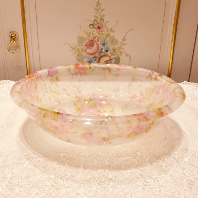 アクリルバスボウル　アニマローズ　【薔薇雑貨　ローズ雑貨　お風呂　バスグッズ　サニタリーグッズ　花柄　手桶　バスボウル】
