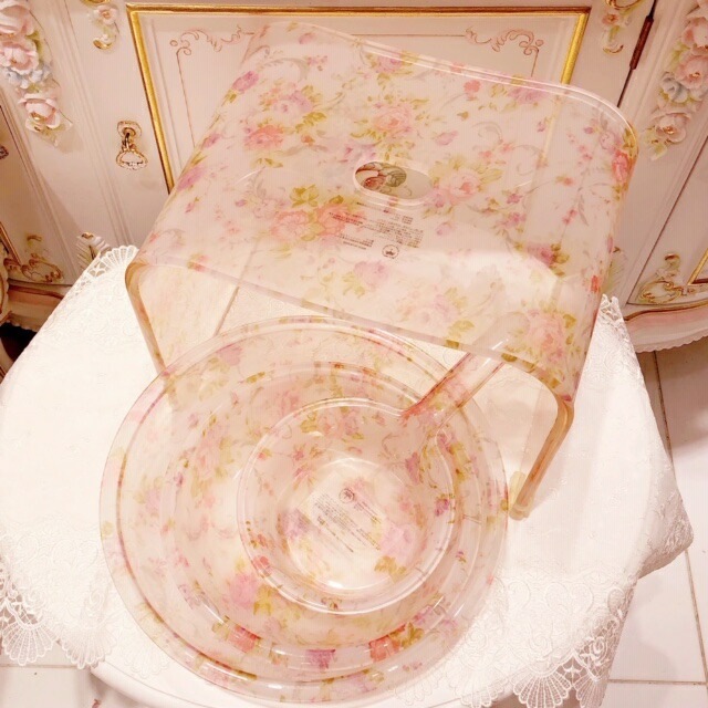 アクリルバスボウル　アニマローズ　【薔薇雑貨　ローズ雑貨　お風呂　バスグッズ　サニタリーグッズ　花柄　手桶　バスボウル】