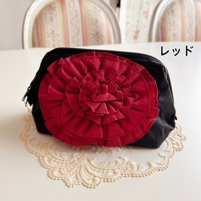 【メール便可】　ローズモティーフワイヤーポーチ　【薔薇雑貨　ローズ雑貨　姫系雑貨　小物入れ　プリンセス　ロココ　ポーチ　ギフト】