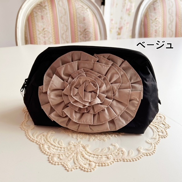 【メール便可】　ローズモティーフワイヤーポーチ　【薔薇雑貨　ローズ雑貨　姫系雑貨　小物入れ　プリンセス　ロココ　ポーチ　ギフト】
