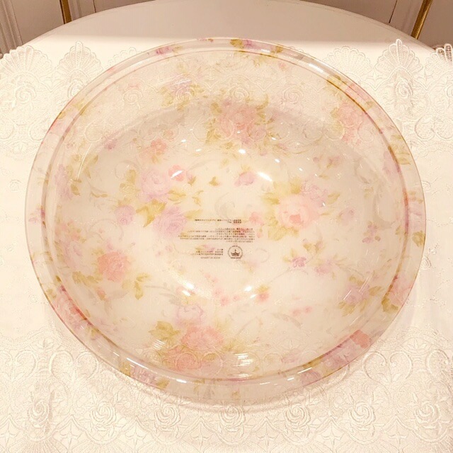 アクリルバスボウルL　アニマローズ　【薔薇雑貨　ローズ雑貨　お風呂　バスグッズ　サニタリーグッズ　花柄　手桶　バスボウル】