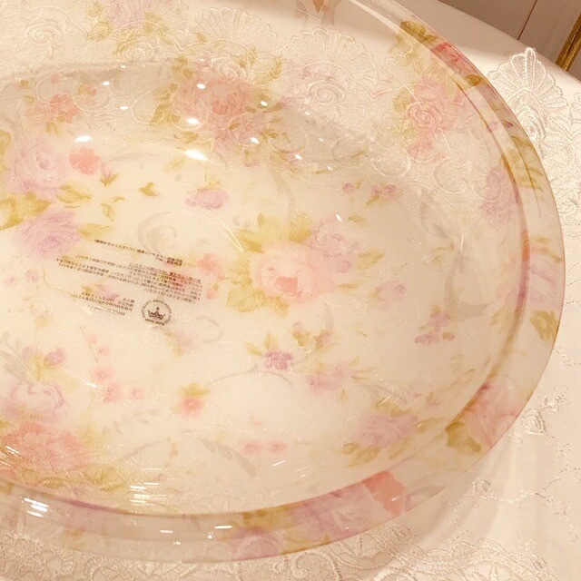 アクリルバスボウルL　アニマローズ　【薔薇雑貨　ローズ雑貨　お風呂　バスグッズ　サニタリーグッズ　花柄　手桶　バスボウル】