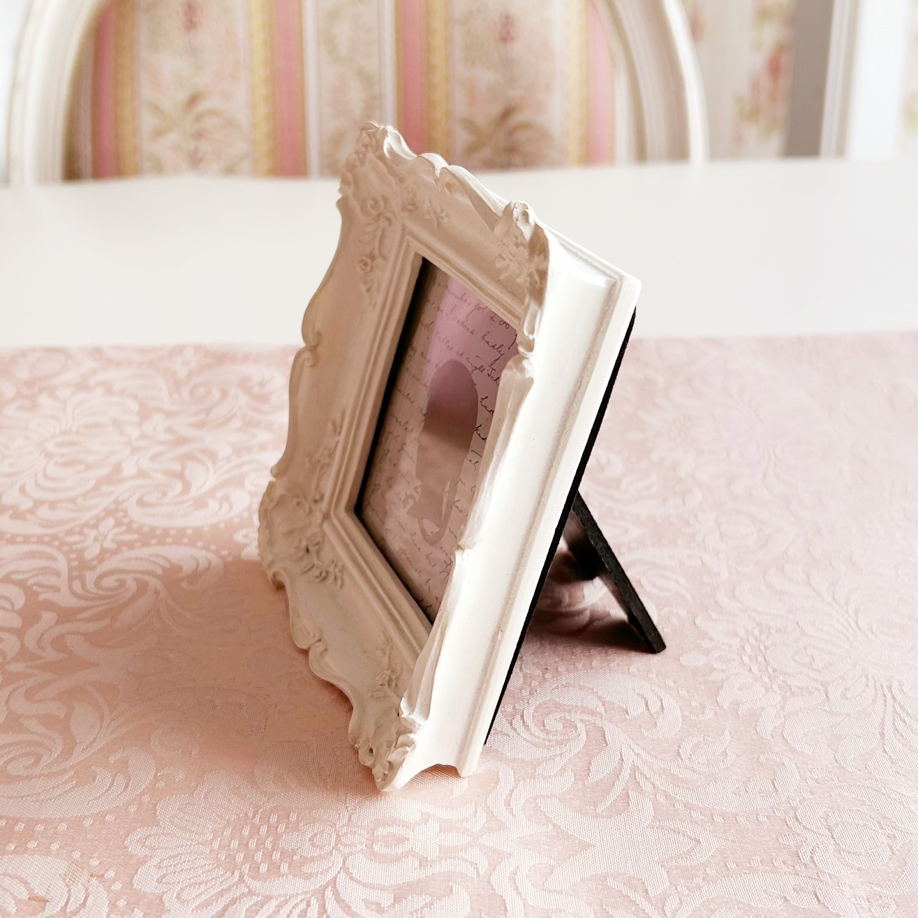ミニフォトフレーム スクエア 【薔薇雑貨 姫系雑貨 写真立て シャビーシック ロココ お祝い プレゼント】