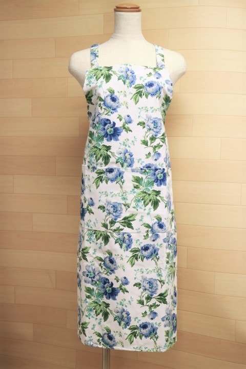 【メール便可】　花柄エプロン　【薔薇雑貨　ローズ　バラ　キッチン雑貨　ルームウェア　ギフト　プレゼント】