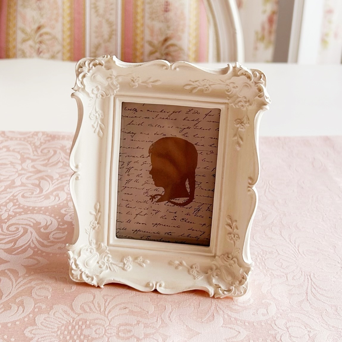 ミニフォトフレーム　レクタングル　【薔薇雑貨　姫系雑貨　写真立て　シャビーシック　ロココ　お祝い　プレゼント】