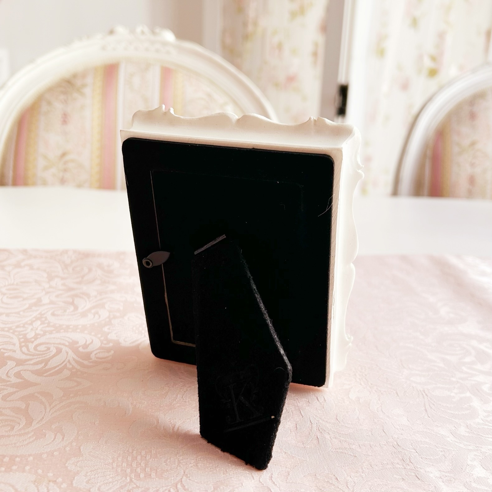 ミニフォトフレーム　レクタングル　【薔薇雑貨　姫系雑貨　写真立て　シャビーシック　ロココ　お祝い　プレゼント】