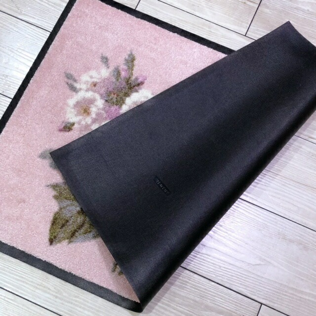 ルドゥーテ　エントランスマット　ピンク　【薔薇雑貨　玄関マット　ラバーマット　ガーデンマット　薔薇柄マット　敷物】