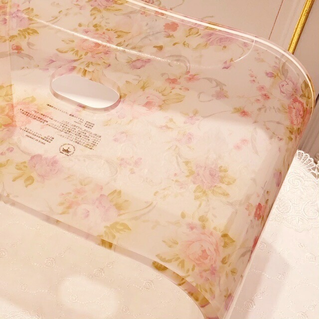 アクリルバスチェア　アニマローズ　【薔薇雑貨　ローズ雑貨　お風呂　バスグッズ　サニタリーグッズ　花柄　お風呂用椅子】