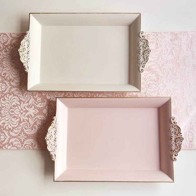 クラシカルトレー（レクタングル）　【薔薇雑貨　ローズ雑貨　シャビーシック　アンティーク調　トレイ　お盆】