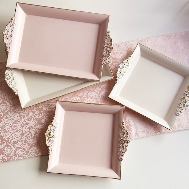 クラシカルトレー（レクタングル）　【薔薇雑貨　ローズ雑貨　シャビーシック　アンティーク調　トレイ　お盆】