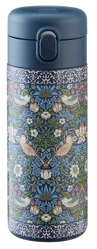 携帯まほうびん ワンタッチボトル 350ml バード&ストロベリー 【薔薇雑貨 ローズ雑貨 水筒 魔法瓶 タンブラー マグボトル】