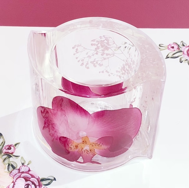 アクリルフラワー　フリースタンド　蘭　【薔薇雑貨　胡蝶蘭　オーキッド　水中花　造花　小物入れ　収納　歯ブラシスタンド】
