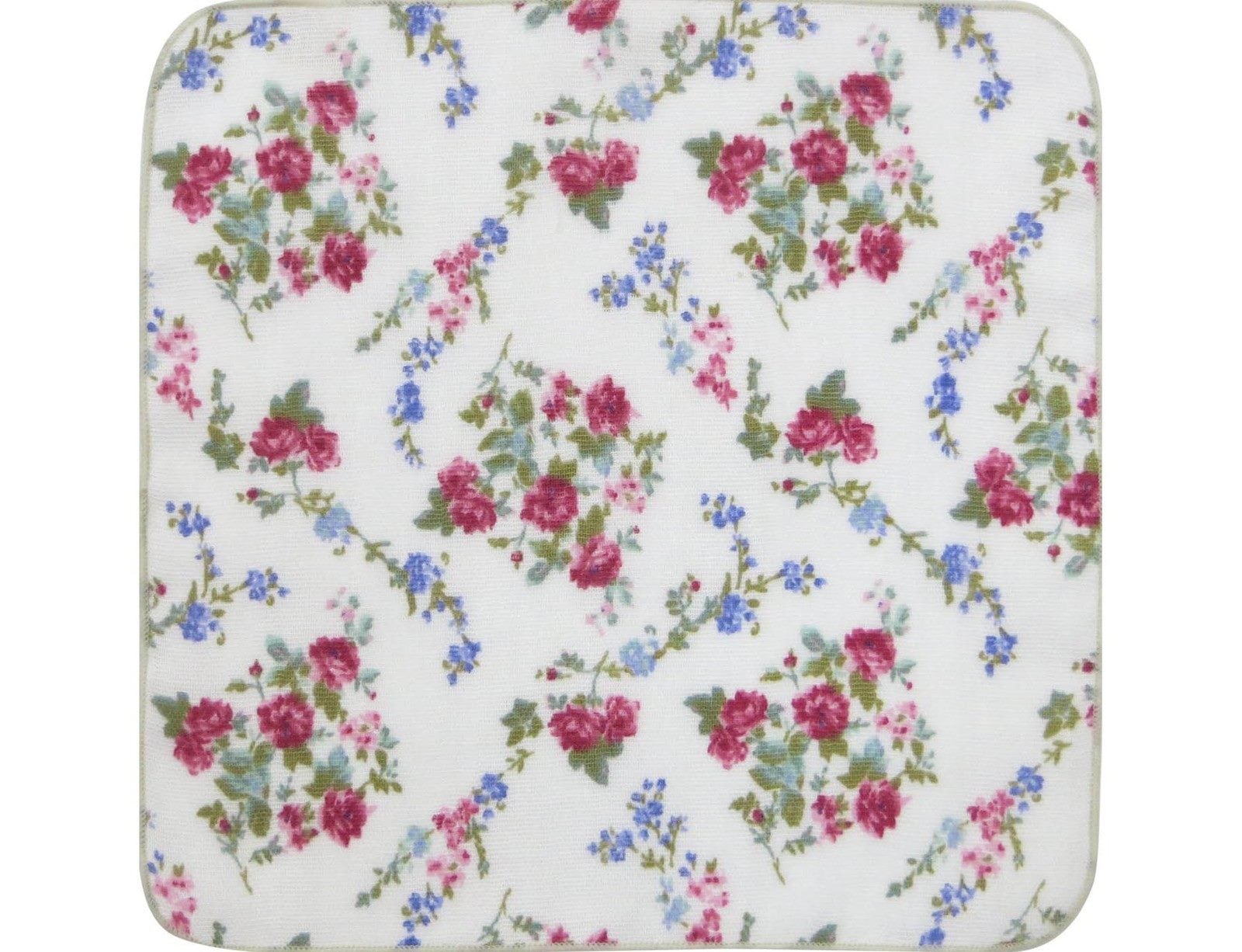 【メール便可】やわ肌ガーゼハンカチ　ナタリア　日本製　【薔薇雑貨　タオル　花柄　ハンドタオル　贈り物】