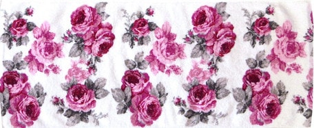 【メール便可】　両面パイルフェイスタオル　ソワール　日本製　【薔薇雑貨　ローズ雑貨　キッチン雑貨　タオル　クロス　タオル　花柄　ギフト　プレゼント】