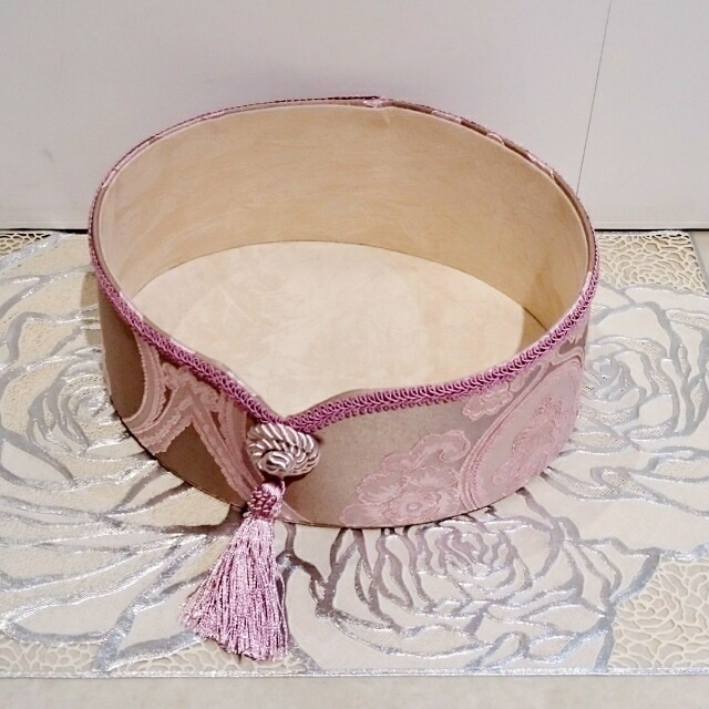 オーバル小物入れ　オペラピンク　アクアフラワー　【薔薇雑貨　姫系雑貨　リモコンホルダー　小物入れ　ペン立て　カルトナージュ　リボン】