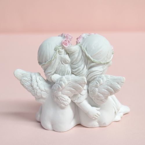 ローズ花束ラブラブエンゼル　【薔薇雑貨　ローズ　エンゼル　天使　フェアリー　インテリア　オブジェ　置き物　ギフト　プレゼント　お祝い】