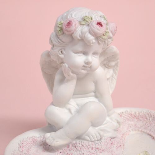 ローズエンゼルトレー　【天使雑貨　エンジェル雑貨　エンゼル雑貨　ハート型　トレイ　置物　お祝い　プレゼント】