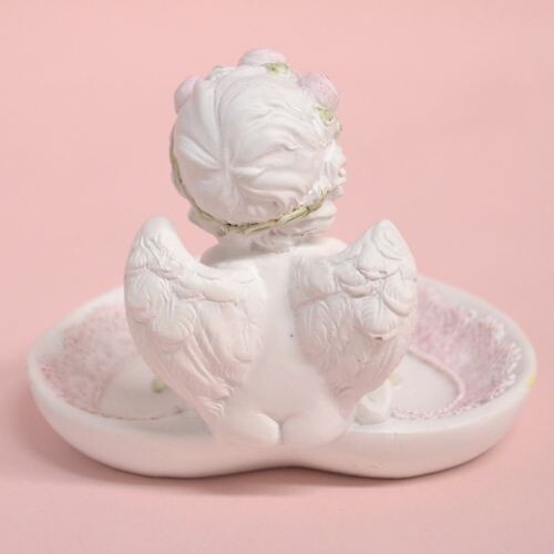 ローズエンゼルトレー　【天使雑貨　エンジェル雑貨　エンゼル雑貨　ハート型　トレイ　置物　お祝い　プレゼント】