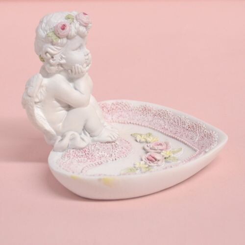 ローズエンゼルトレー　【天使雑貨　エンジェル雑貨　エンゼル雑貨　ハート型　トレイ　置物　お祝い　プレゼント】