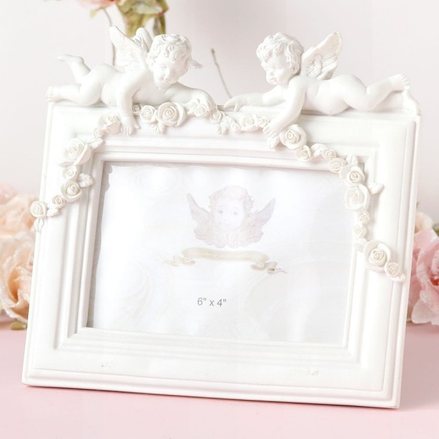 エンジェルフォトフレーム　【天使雑貨　エンジェル雑貨　エンゼル雑貨　ローズ　薔薇　プリンセス　写真立て　お祝い　ギフト】