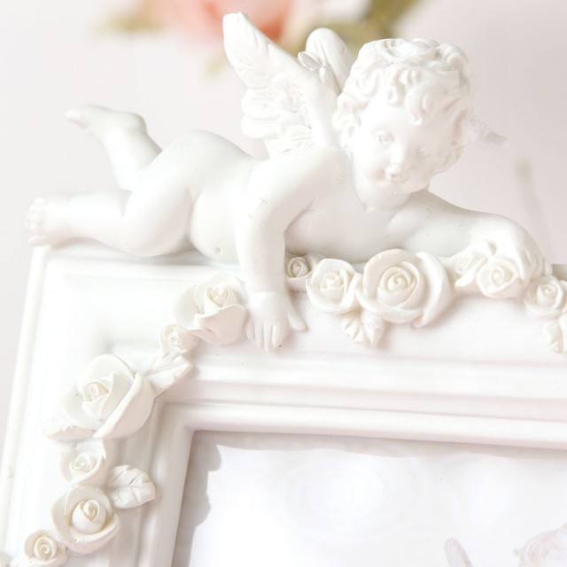 エンジェルフォトフレーム　【天使雑貨　エンジェル雑貨　エンゼル雑貨　ローズ　薔薇　プリンセス　写真立て　お祝い　ギフト】