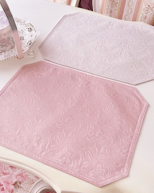 【メール便可】 撥水ランチョンマット アイボリー 【薔薇雑貨 ローズ テーブルセンター テーブルクロス 花柄】