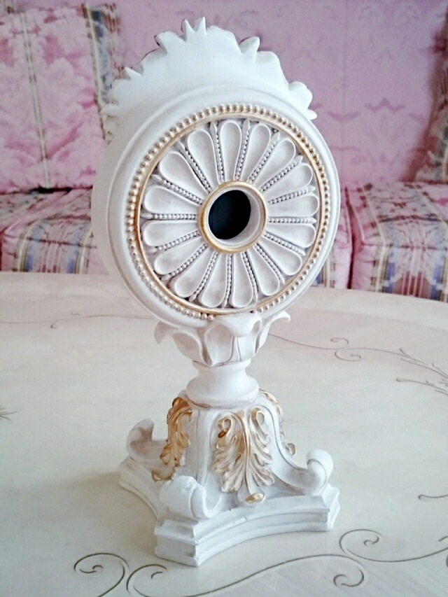 置時計　ゴールドローズ　【薔薇雑貨　ローズ雑貨　シャビーシック　フレンチ　ロココ　時計　クロック　置き物】